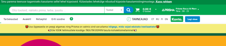 Osta toidu ja tarbekaubad Prisma sooduskoodi kasutades madalamate hindadega