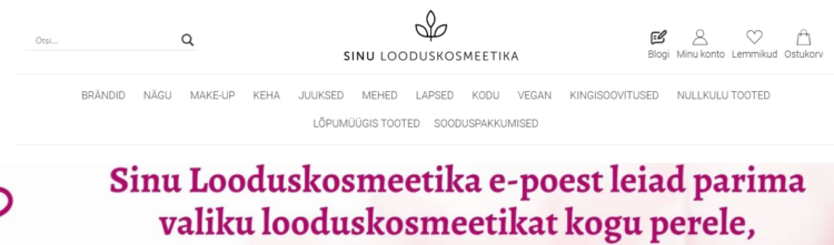 Osta meikupi, vegan tooteid jms ikka Sinu Looduskosmeetika sooduskood abil