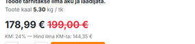 Ryobi 18V akulumelabida hinnasilt -10% märgisega.