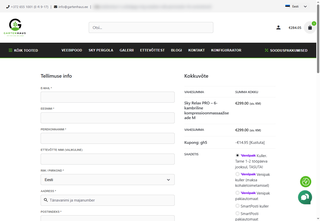 Kassa tellimuse info ja kokkuvõttega.
