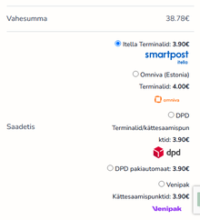 Kassa kogusumma 42,68 €
