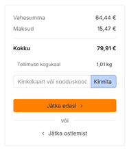 Kingitus korvis, kokku 79,91 €
